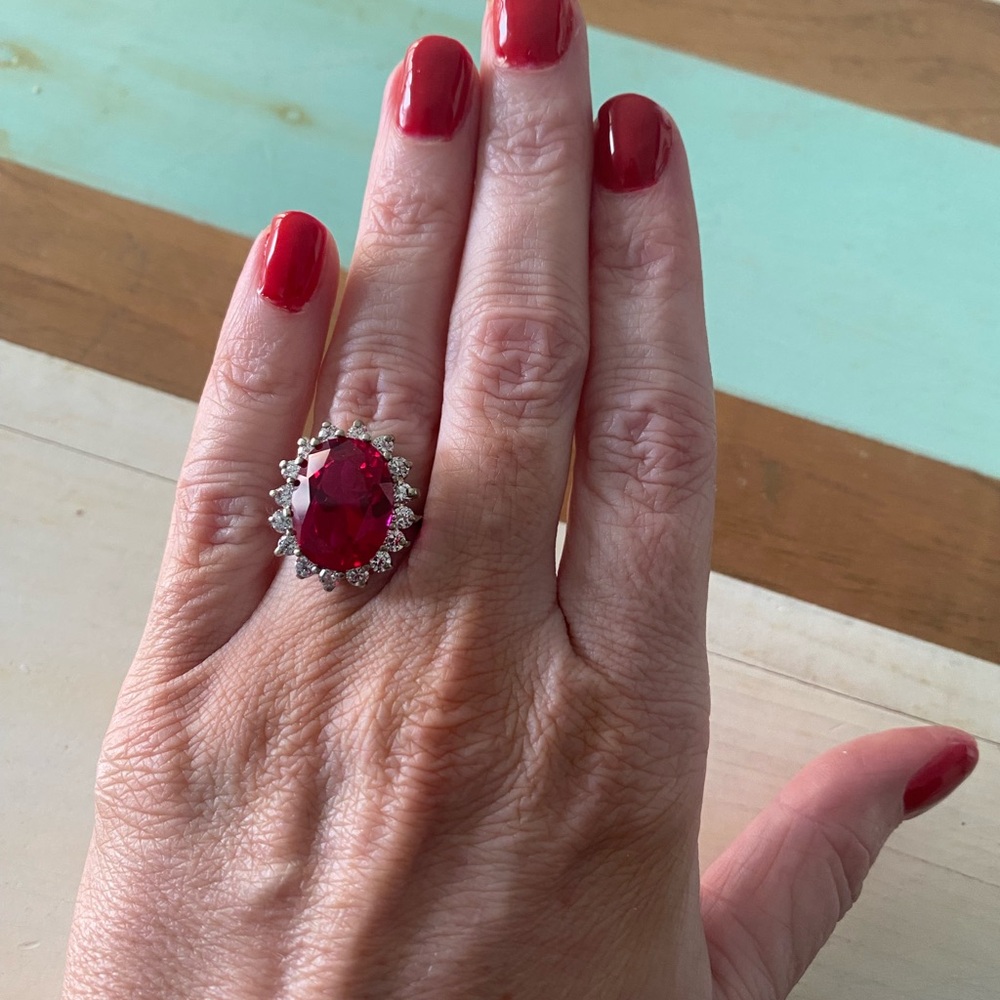 Created Ruby, 925 Sterling Silver Royal Engagemen… - image 7